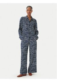 TOMMY HILFIGER - Tommy Hilfiger Spodnie materiałowe WW0WW48970 Granatowy Wide Leg. Kolor: niebieski. Materiał: len #3