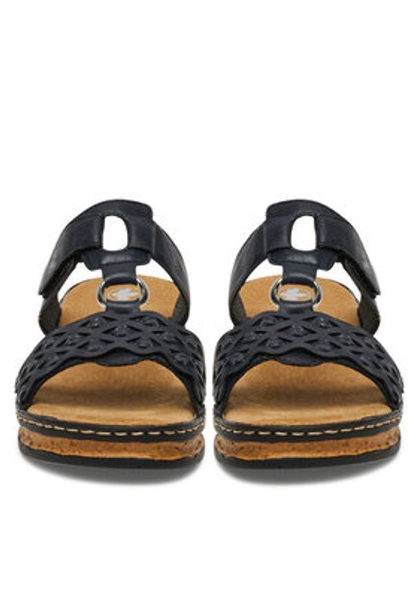 Rieker Klapki 629K9-14 Granatowy. Kolor: niebieski. Materiał: syntetyk