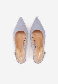 Renee - Niebieskie Sandały na Szpilce w Stylu Slingback Tarosie. Okazja: na co dzień. Zapięcie: sprzączka. Kolor: niebieski. Materiał: jeans. Sezon: wiosna. Obcas: na szpilce. Styl: casual, elegancki #2