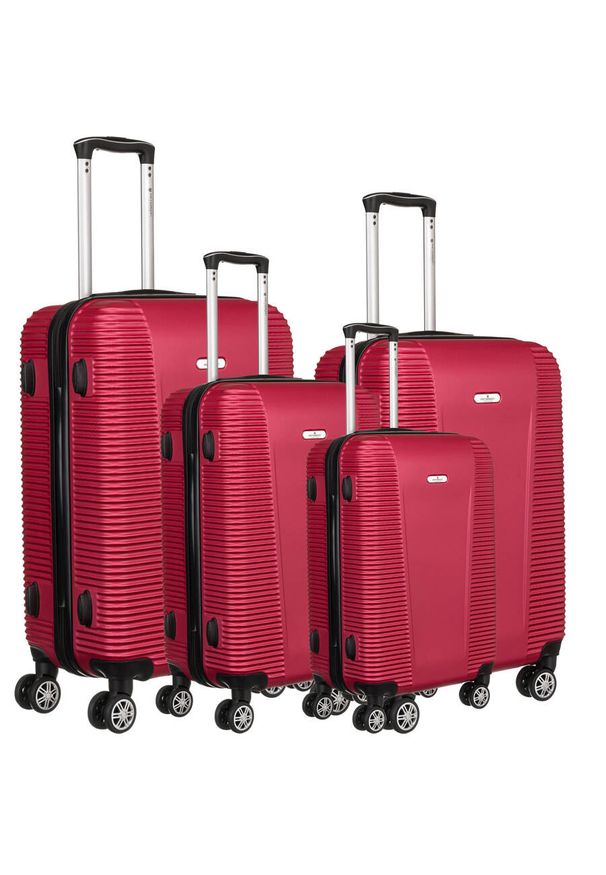 Zestaw walizek podróżnych Peterson PTN 236-SET4 czerwony. Kolor: czerwony. Materiał: materiał