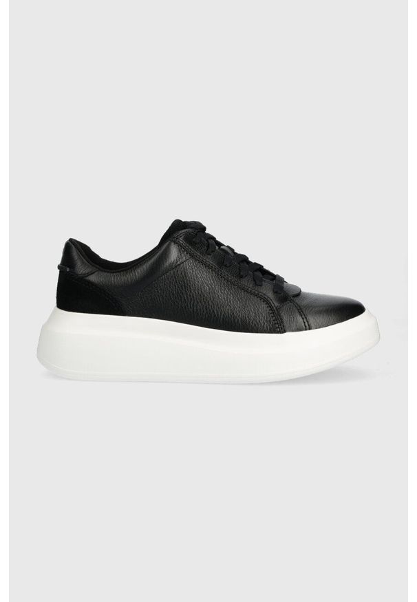 Ugg - UGG sneakersy skórzane Scape Lace kolor czarny 1130763. Nosek buta: okrągły. Kolor: czarny. Materiał: skóra. Obcas: na platformie
