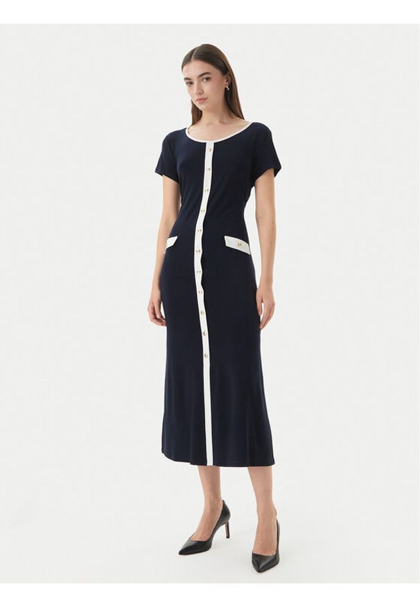Joseph Ribkoff Sukienka codzienna 261067 Granatowy Regular Fit. Okazja: na co dzień. Kolor: niebieski. Materiał: syntetyk. Typ sukienki: proste. Styl: casual