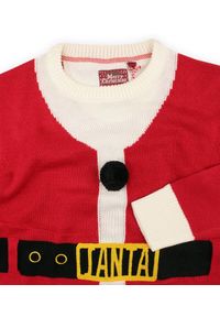 Sweter Świąteczny Świętego Mikołaja, Śmieszny, Pompony, Męski -Brave Soul-. Materiał: akryl. Styl: wizytowy