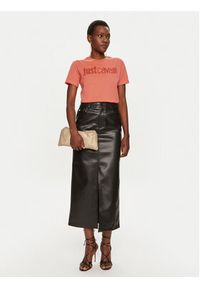 Just Cavalli T-Shirt 76PAHE03 Różowy Regular Fit. Kolor: różowy. Materiał: bawełna