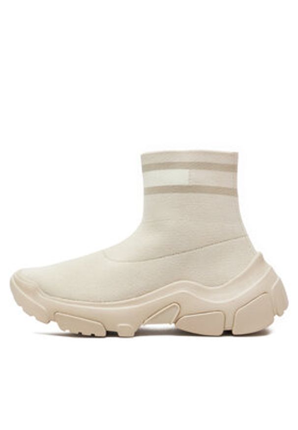 Tommy Jeans Sneakersy Tjw Sock Boot EN0EN02446 Beżowy. Kolor: beżowy. Materiał: materiał