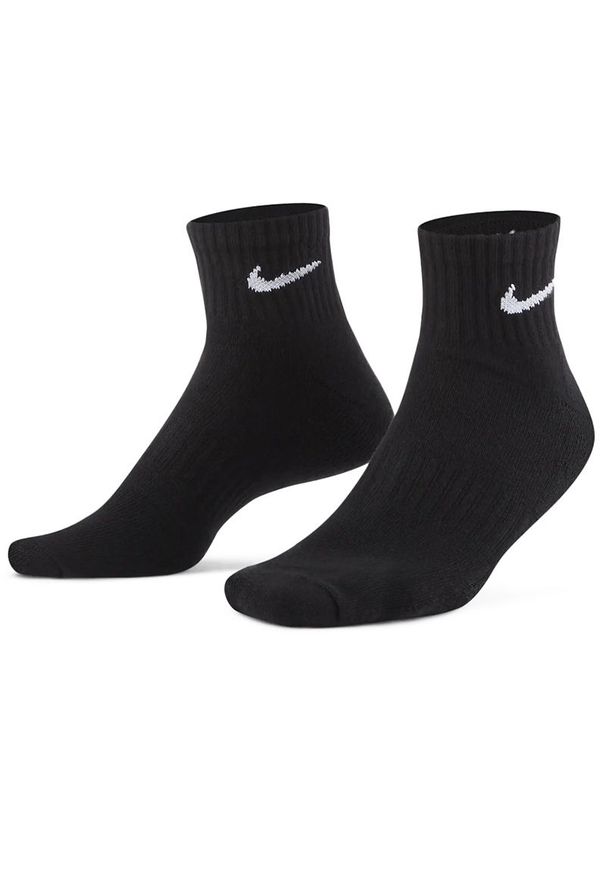Skarpetki Nike Everyday Cushioned SX7667-010 - czarne. Kolor: czarny. Materiał: bawełna, materiał, poliester, nylon, prążkowany. Technologia: Dri-Fit (Nike). Wzór: aplikacja