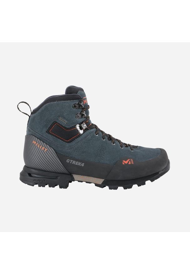 Buty trekkingowe Millet G Trek 4 Gore-Tex niebieskie. Kolor: niebieski, szary, wielokolorowy, brązowy. Materiał: skóra, welur. Szerokość cholewki: normalna. Technologia: Gore-Tex. Sport: turystyka piesza