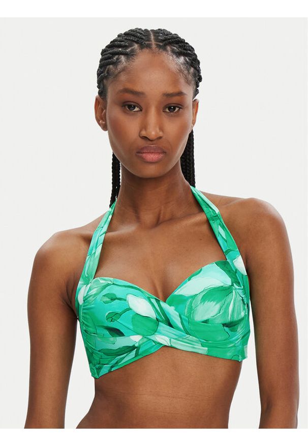 Seafolly Góra od bikini Secret Garden 30806-220 Zielony. Kolor: zielony. Materiał: syntetyk