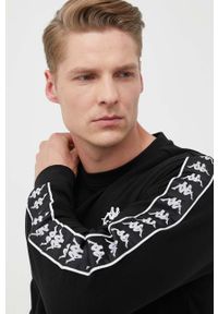 Kappa bluza męska kolor czarny wzorzysta. Kolor: czarny. Materiał: dzianina. Styl: klasyczny #4