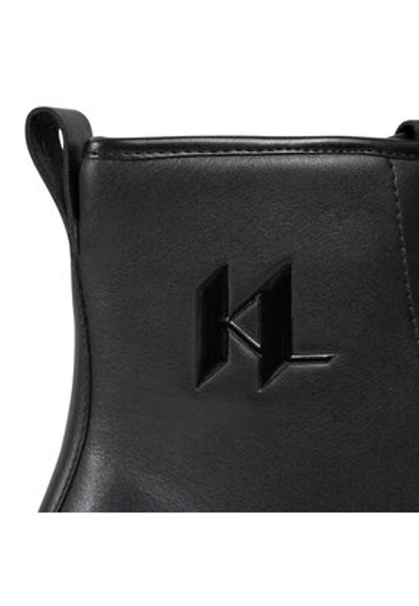Karl Lagerfeld - KARL LAGERFELD Trapery KL15350 Czarny. Kolor: czarny. Materiał: skóra