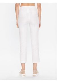 Marella Spodnie materiałowe Livorno 2331311832 Biały Slim Fit. Kolor: biały. Materiał: len