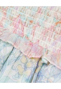 LOVE SHACK FANCY - Spódnica midi Asaria. Stan: podwyższony. Kolor: niebieski. Wzór: aplikacja, kwiaty, nadruk