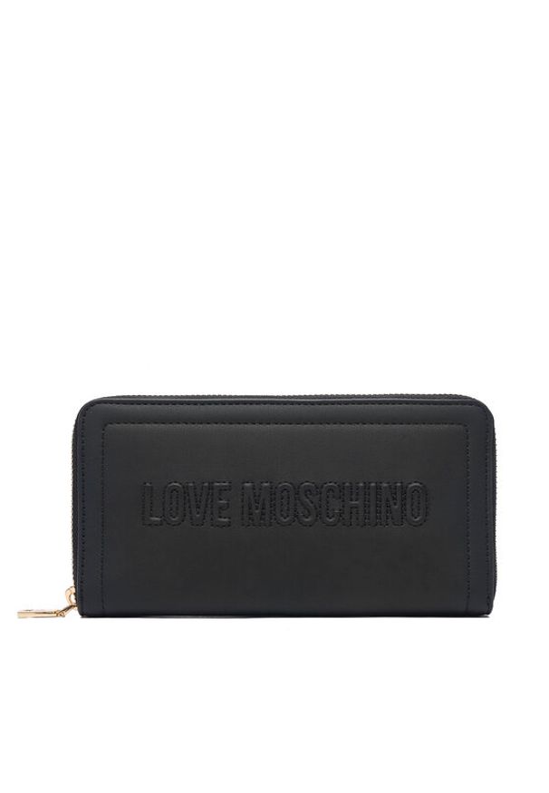 Love Moschino - LOVE MOSCHINO Portfel Signature Love JC5500PP1PLE0000 Czarny. Kolor: czarny. Materiał: skóra