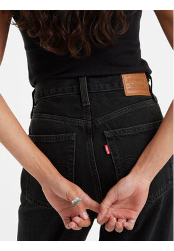 Levi's® Jeansy Ribcage A6081-0001 Czarny Wide Leg. Kolor: czarny