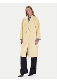 ViCOLO Płaszcz wełniany TF0003 Żółty Regular Fit. Kolor: żółty. Materiał: syntetyk #8