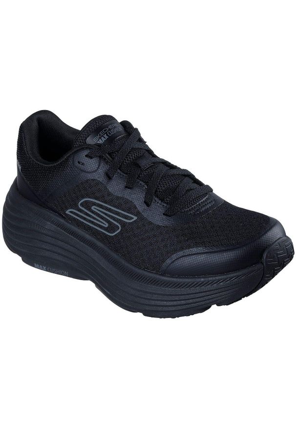 skechers - Adidasy Skechers Max Cushioning Endea, Kobiety. Kolor: czarny. Materiał: materiał. Sport: fitness