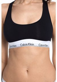 Calvin Klein Underwear - Biustonosz. Kolor: czarny. Materiał: bawełna, materiał, dzianina, elastan. Wzór: nadruk #2
