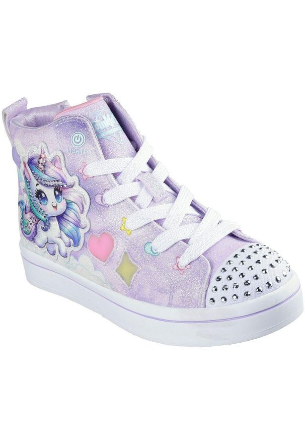 skechers - Adidasy Skechers S Lights-twi-lites 2.0-unico, Dzieci. Okazja: na co dzień. Kolor: fioletowy. Sport: turystyka piesza