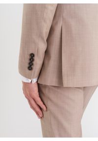 Pako Lorente - PAKO LORENTE – Beżowa wełniana marynarka męska. Okazja: na wesele, na ślub cywilny, na komunię. Kolor: beżowy. Materiał: wełna. Styl: boho