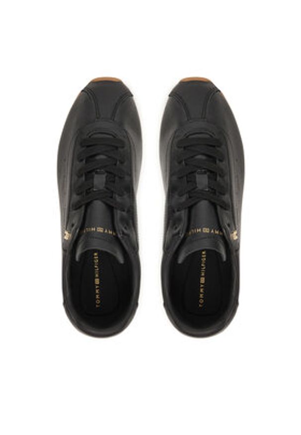 TOMMY HILFIGER - Tommy Hilfiger Sneakersy Th Low Profile Runner FW0FW08951 Czarny. Kolor: czarny. Materiał: skóra