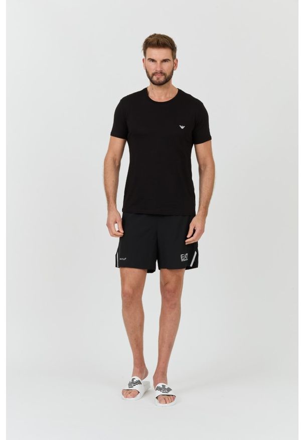 Emporio Armani - EMPORIO ARMANI Czarny t-shirt basique. Kolor: niebieski
