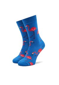 Funny Socks Skarpety wysokie unisex Flamingos SM1/02 Niebieski. Kolor: niebieski. Materiał: materiał, bawełna