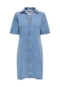 only - ONLY Sukienka jeansowa Frida 15360436 Niebieski Regular Fit. Kolor: niebieski. Materiał: bawełna