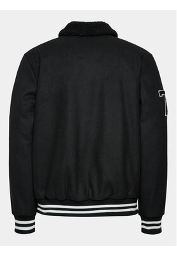 Brave Soul Kurtka bomber MJK-DURDEN Czarny Regular Fit. Kolor: czarny. Materiał: syntetyk