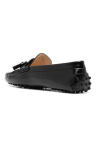 TOD'S - Czarne loafery Gommino. Nosek buta: okrągły. Kolor: czarny. Materiał: lakier. Wzór: aplikacja #4