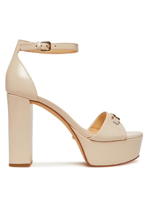 Guess Sandały FLJSET LEA03 Écru. Materiał: skóra