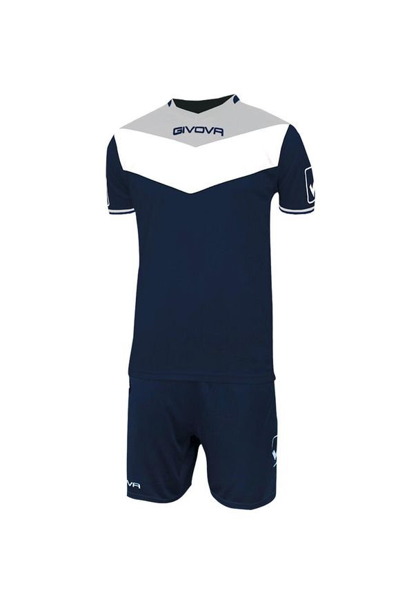 Komplet piłkarski Givova Kit Campo. Kolor: niebieski. Materiał: dresówka. Sport: piłka nożna