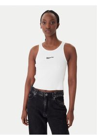 Karl Lagerfeld Jeans Top B1W18024 Écru Slim Fit. Kolor: kremowy. Materiał: bawełna, syntetyk #1