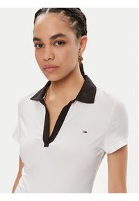 Tommy Jeans Polo Contrast DW0DW17225 Biały Slim Fit. Typ kołnierza: polo. Kolor: biały. Materiał: bawełna #4