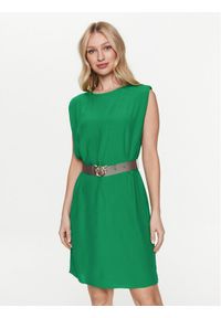 Pinko Sukienka codzienna 101138 A0US Zielony Regular Fit. Okazja: na co dzień. Kolor: zielony. Materiał: syntetyk. Typ sukienki: proste. Styl: casual #1