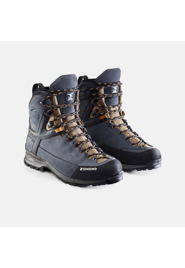 SIMOND - Buty trekkingowe męskie MT500 Ultra skóra wodoodporne. Wysokość cholewki: przed kolano. Kolor: żółty, wielokolorowy, niebieski. Materiał: skóra. Szerokość cholewki: normalna. Sport: wspinaczka, turystyka piesza