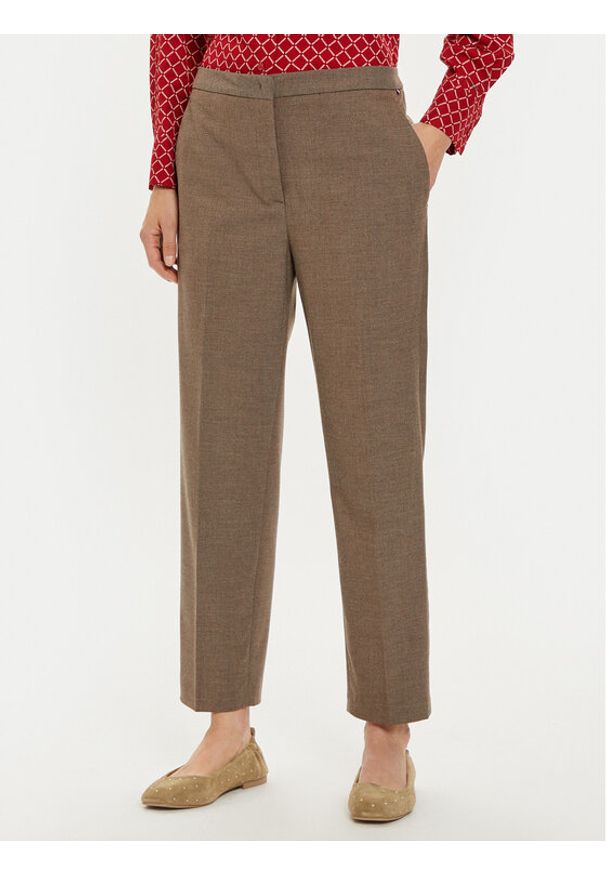 TOMMY HILFIGER - Tommy Hilfiger Chinosy WW0WW42951 Brązowy Straight Fit. Kolor: brązowy. Materiał: wiskoza, syntetyk