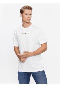 Tommy Jeans T-Shirt Classic Gold Linear DM0DM17728 Biały Classic Fit. Kolor: biały. Materiał: bawełna