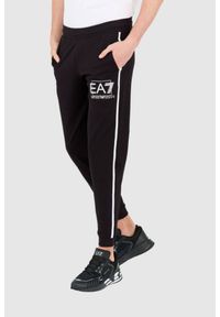 EA7 Emporio Armani - EA7 Czarno-zielony męski dres, Rozmiar S. Kolor: czarny. Materiał: dresówka