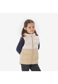 quechua - Kamizelka turystyczna dla dzieci Quechua NH500. Kolor: beżowy. Materiał: polar, materiał, poliester, syntetyk. Długość rękawa: bez rękawów. Sezon: lato