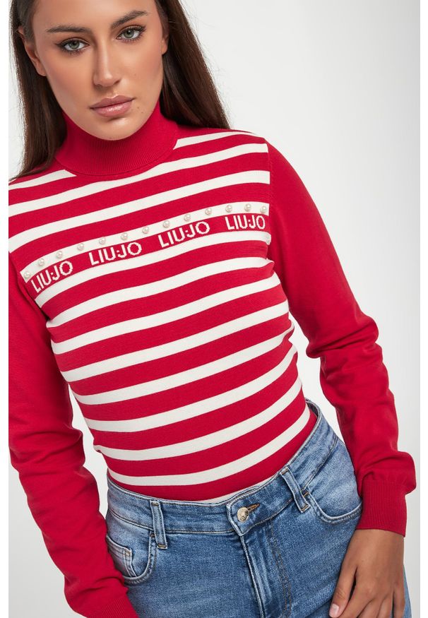 Liu Jo - Golf damski w paski LIU JO. Typ kołnierza: golf. Wzór: paski