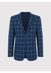 Pako Lorente - PAKO LORENTE – Granatowa marynarka garniturowa w niebieską kratę. Kolor: niebieski. Materiał: poliester, elastan, wiskoza #10