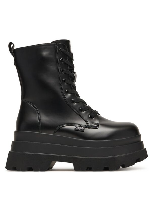 Buffalo Trzewiki Jupiter Lace Up Mid 1622609 Czarny. Kolor: czarny. Materiał: skóra