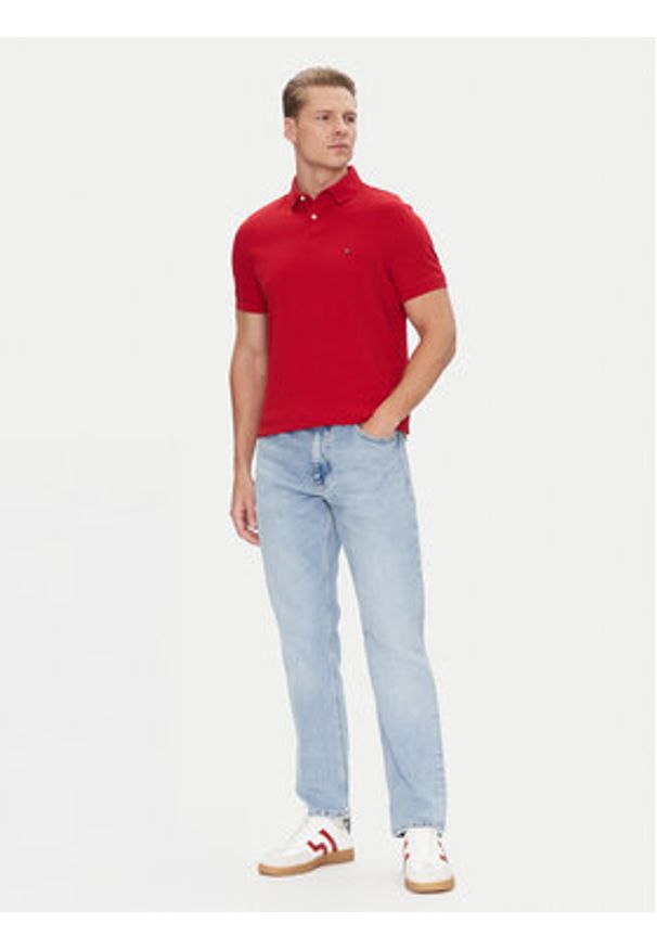 TOMMY HILFIGER - Tommy Hilfiger Polo 1985 MW0MW17770 Czerwony Regular Fit. Typ kołnierza: polo. Kolor: czerwony. Materiał: bawełna