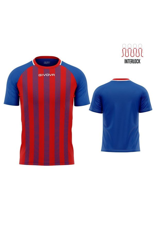Givova Rugby T-shirt Royal-Rood M - Oddychowy i Trwały. Kolor: czerwony. Materiał: poliester. Sport: piłka nożna, fitness, kolarstwo
