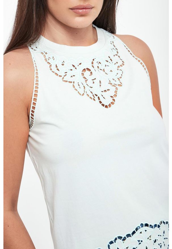 Twinset Milano - Top damski ażurowy TWINSET. Wzór: ażurowy