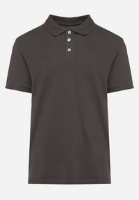 Born2be - Ciemnoszara Bawełniana Koszulka Polo z Guzikami Uxariassa. Typ kołnierza: polo. Kolor: szary. Materiał: bawełna #2