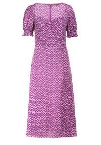 Born2be - Fioletowa Sukienka Aquineva. Kolor: fioletowy. Wzór: kwiaty. Długość: midi #4