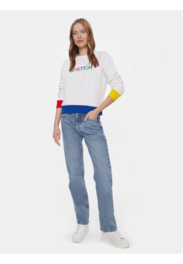 United Colors of Benetton - United Colors Of Benetton Bluza 3J68D1069 Biały Regular Fit. Kolor: biały. Materiał: bawełna