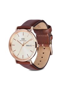 Daniel Wellington Zegarek Classic Day Display 40 DW00100829 Różowe złoto. Kolor: wielokolorowy, różowy, złoty. Materiał: skóra #3