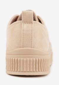 Born2be - Beżowe Trampki z Imitacji Zamszu z Nieregularną Podeszwą ze Żłobieniami Naranatea. Okazja: na co dzień, na randkę. Kolor: beżowy. Materiał: zamsz. Szerokość cholewki: normalna. Styl: casual #6